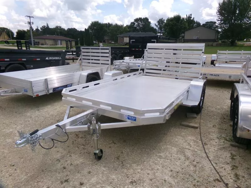 2026 Aluma 77 x 12 Heavy Single Axle Aluminum Utility, with Straight Tailgate Utility Trailer