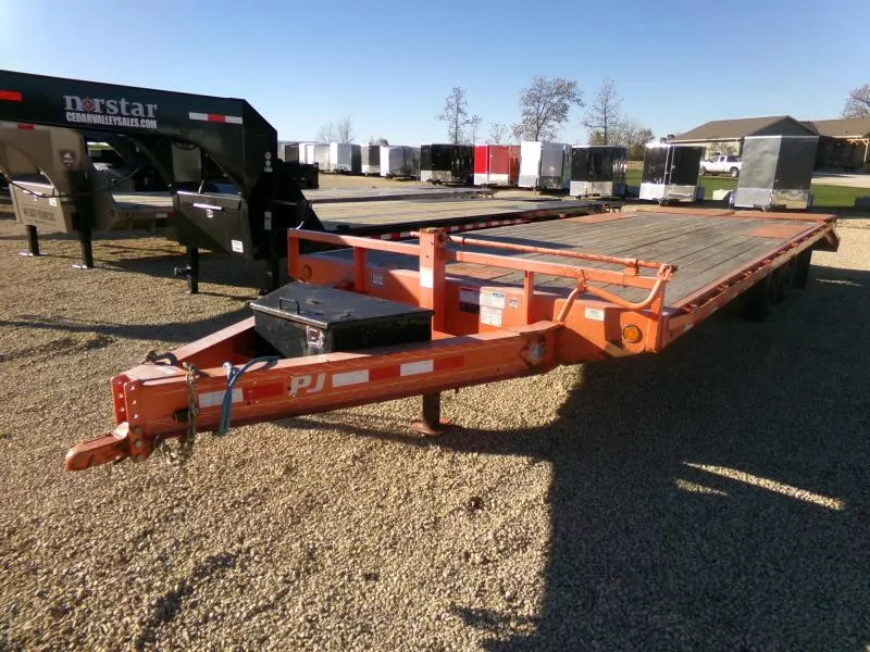 2017 PJ Trailers USED Orange 102 x 20+5 Deckover with 16K GVWR, New 14 Ply Tires and Rims Deckover Trailer