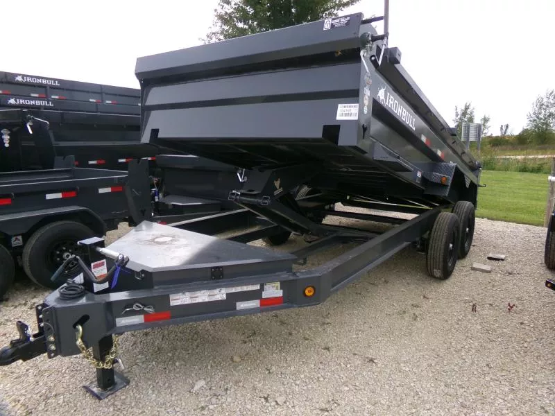 2026 Iron Bull 83 x 16 DWB Dump Trailer, 14,999lb GVWR, Gray Dump Trailer