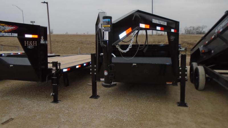 2023 H and H Trailer 83x16 Industrial Gooseneck Dump Trailer 14K Scissor (H8316DBW-GN-140) Other Dump Trailer