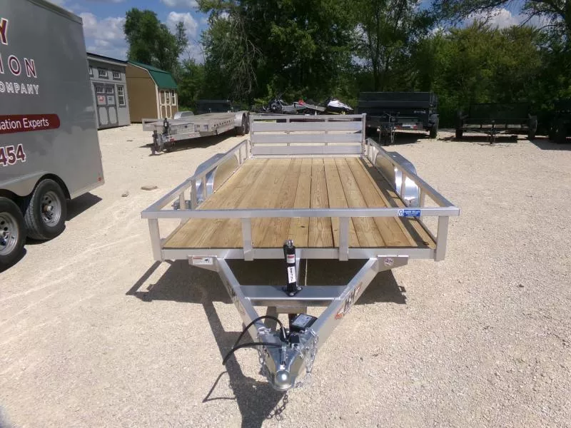 2026 H and H Trailer 82 x 14 Aluminum Rail Side-TA-7K GVWR-Spare Tire Mount Utility Trailer