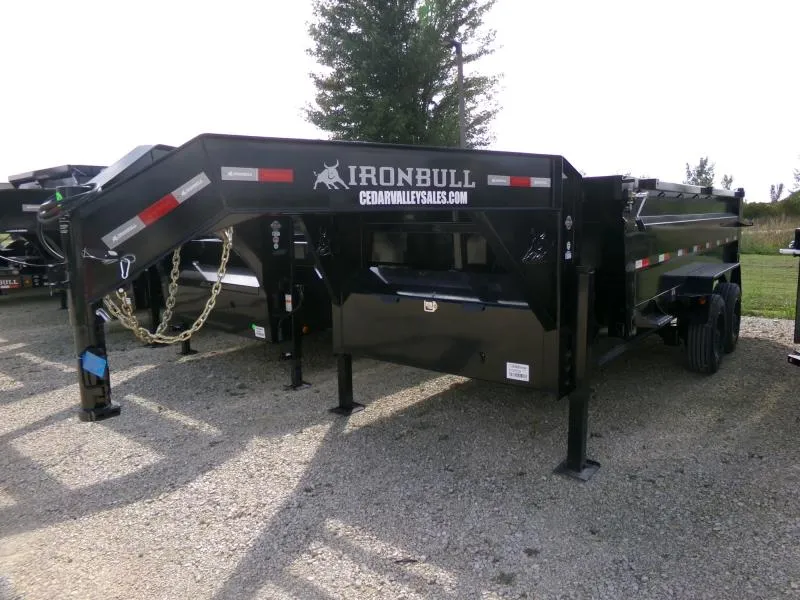 2026 Iron Bull 83 x 16 DHG-Gooseneck Dump Trailer, 22K GVWR with 3' Sides, Hydraulic Jacks, 4 Button Wireless Remote Dump Trailer