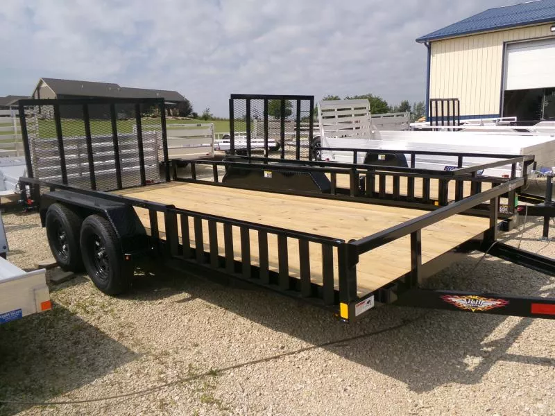 2026 H and H Trailer 82 x 16 ATV Trailer with 7K Tandem-Black Utility Trailer