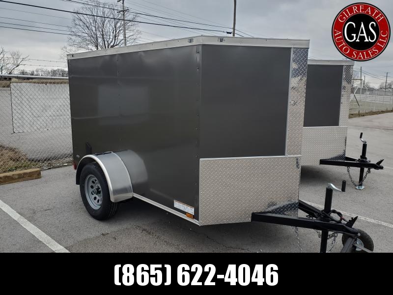NEW 2023 Anvil 5x8 V-Nose Enclosed Trailer Ramp Door Charcoal NEW 2023 Anvil 5x8 V-Nose Enclosed Trailer Ramp Door Charcoal