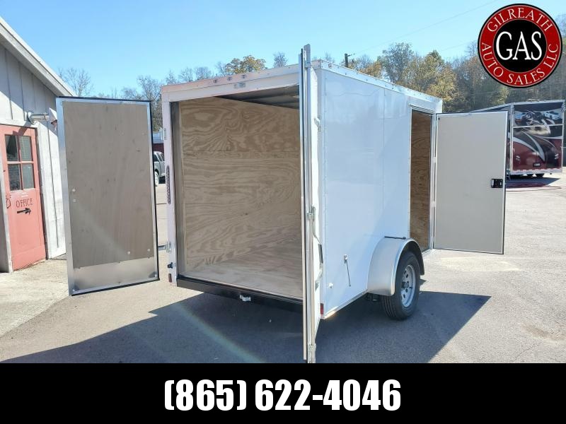 2021 Anvil 6x10 V-Nose Enclosed Trailer Swing Door White 2021 Anvil 6x10 V-Nose Enclosed Trailer Swing Door White