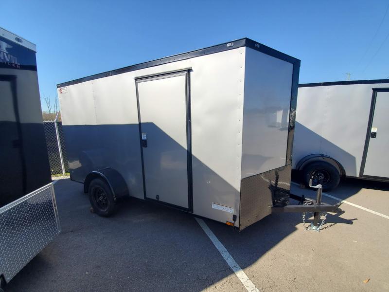 2022 Anvil 6x12 V-Nose Enclosed Trailer Ramp Door Silver Blackout 2022 Anvil 6x12 V-Nose Enclosed Trailer Ramp Door Silver Blackout