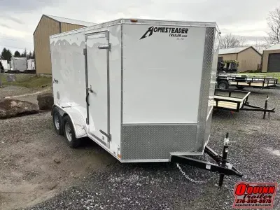 2027 Homesteader Trailers 7x12 Intrepid tandem axle sd double door 6'6" tall Enclosed Cargo Trailer