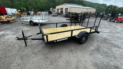 2027 Karavan Trailers 6x12 folding sides single w/gate Alum Wheels Utility Trailer