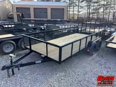 2026 P&T Trailers 82X16 2ft mesh sides gate brake Utility Trailer