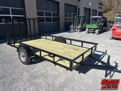 2026 P&T Trailers 76x12 spring assist gate single axle Utility Trailer