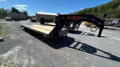 2027 Down 2 Earth Trailers 25ft 20+5 Tandem Dual Gooseneck Full Width Ramps 10K Axles 24,000 GVWR