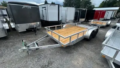 2027 CargoPro Trailers 80x16 aluminum Tandem Wood Floor w/gate Utility Trailer