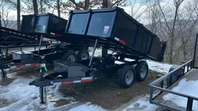 2027 P&T Trailers 6X10 3.5TON DECKOVER Combo Gate Dump Trailer