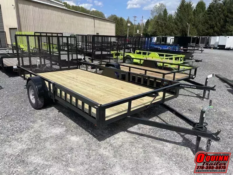 2027 P&T Trailers 82x14 ATV SIDE LOAD RAMPS single axle Utility Trailer
