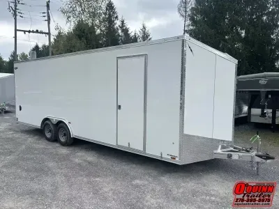 2025 Lightning 8.5x24 5 ton Aluminum vnose 7ft tall sd ramp door escape door Enclosed Cargo Trailer