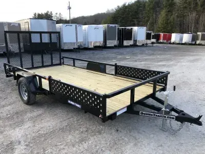 2025 Sure-Trac 82x14 ATV Side Load Ramps *FREE SPARE* Single Axle Utility Trailer