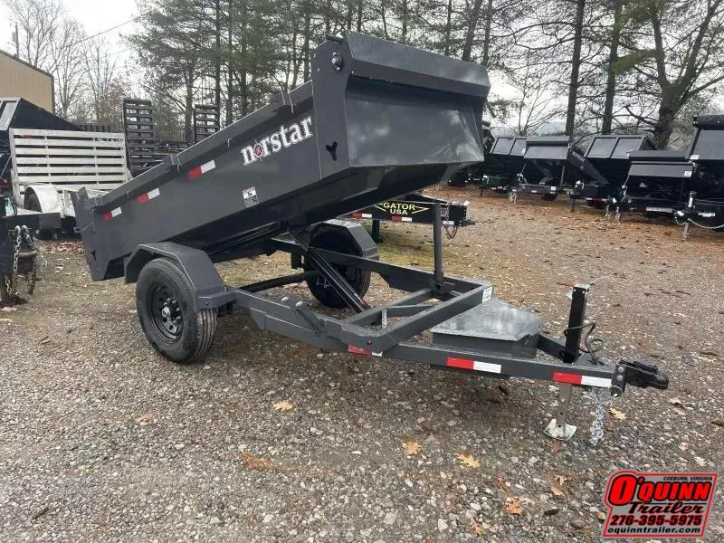 2027 Norstar 5x10 DCB 7K single axle w/brakes ramps tarp Dump Trailer