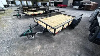 2026 Gorilla Trailer 76x14 Tandem Dovetail w/gate Utility Trailer