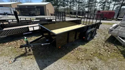 2026 P&T Trailers 82X16 2ft Steel sides gate brake Utility Trailer