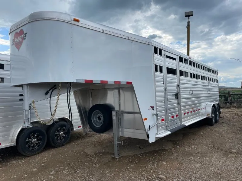 2023 Hart 7'x24' Aluminum Gooseneck Stock Trailer