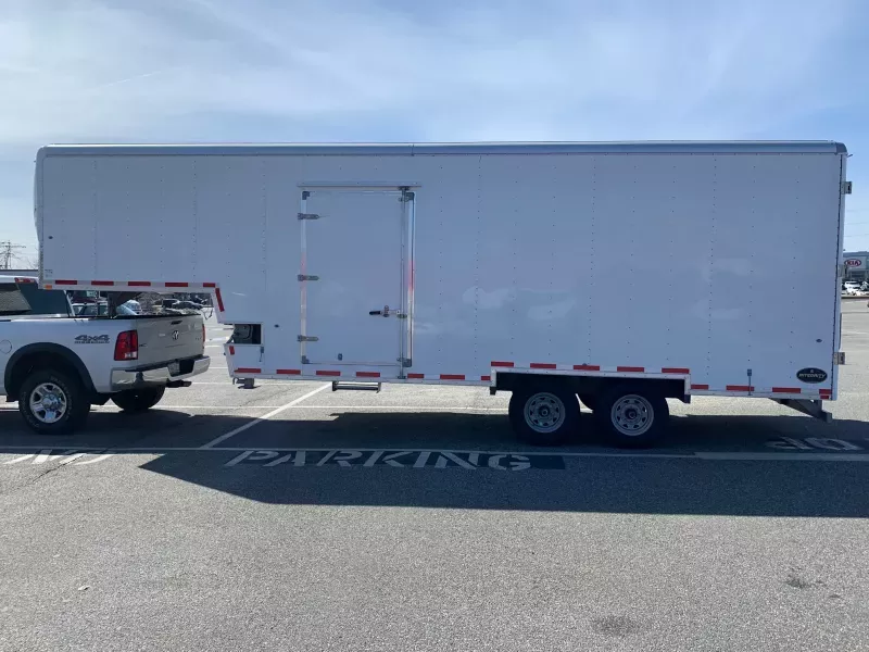 Custom-built enclosed gooseneck trailer