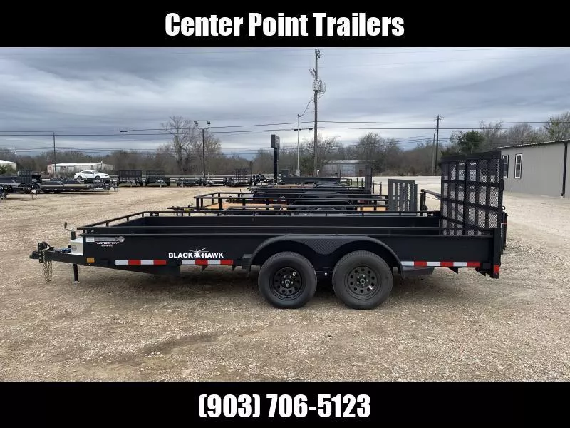 2026 BlackHawk Trailers 83" X 16' GVWR 7K SOLID SIDE Utility Trailer
