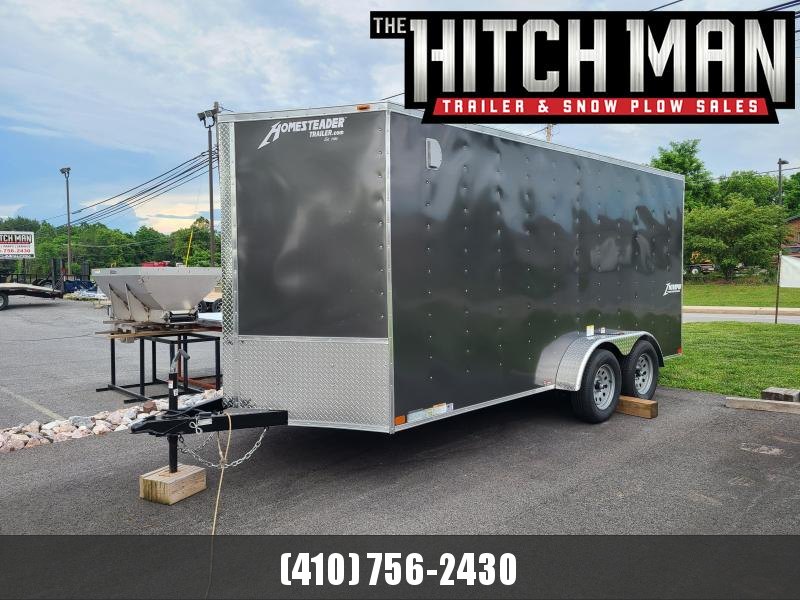 7 x 16 Homesteader Intrepid V-Nose 7k ***Charcoal Gray w/6" Extra Height & Ramp Door 7 x 16 Homesteader Intrepid V-Nose 7k ***Charcoal Gray w/6" Extra Height & Ramp Door