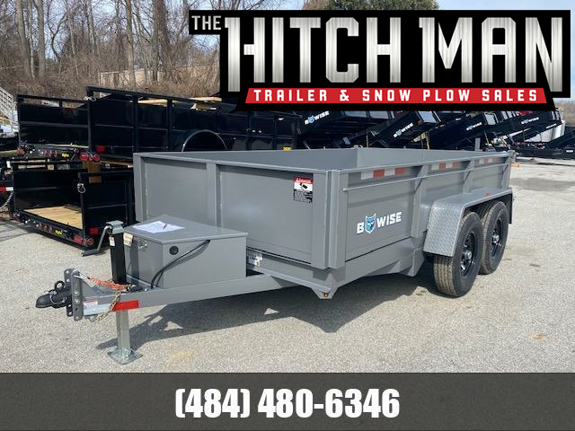 7 x 12 BWISE Low Pro Dump Trailer 12k **HTone Gray** in