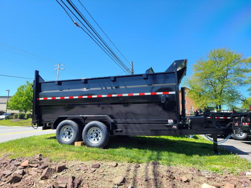 7 x 14 Sure-Trac HD 4' High Side Dump Trailer, 14k GVWR **Telescopic Lift Ram w/Tarp Kit & 110V Battery Charger
