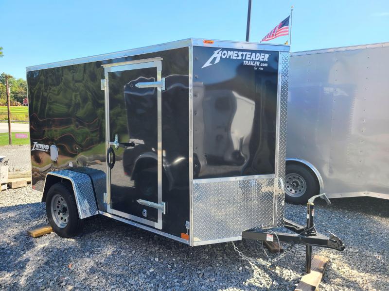 5 x 10 Homesteader Intrepid V Nose Enclosed Cargo Trailer 3k  **Black w/ Ramp Door Pkg. 3RFz0q