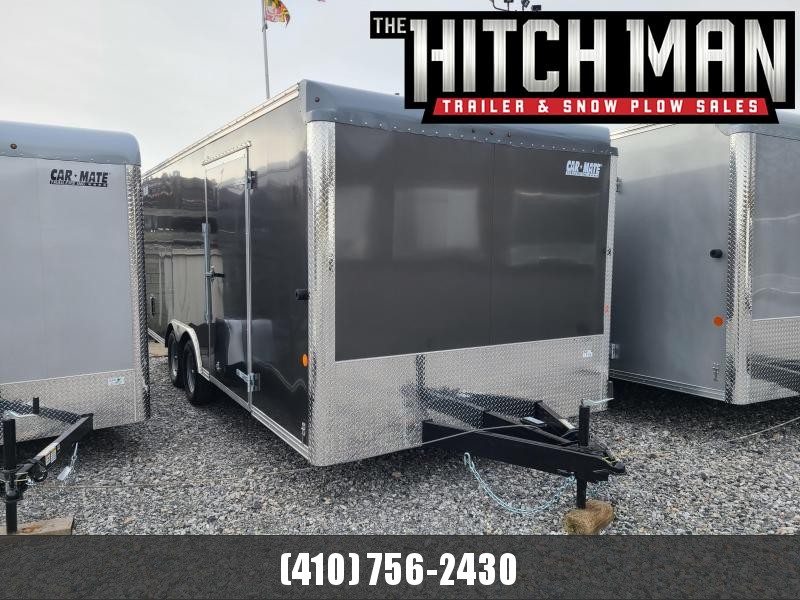 8.5 x 20 Car Mate Custom Car Trailer 7k **Charcoal w/ Get Out Door 8.5 x 20 Car Mate Custom Car Trailer 7k **Charcoal w/ Get Out Door