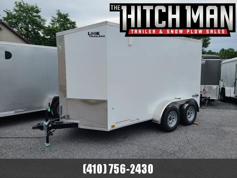 6 x 12 Look Element SE V-Front Cargo Trailer 7K ***White w/Ramp Door & 6" Extra Height 6 x 12 Look Element SE V-Front Cargo Trailer 7K ***White w/Ramp Door & 6" Extra Height