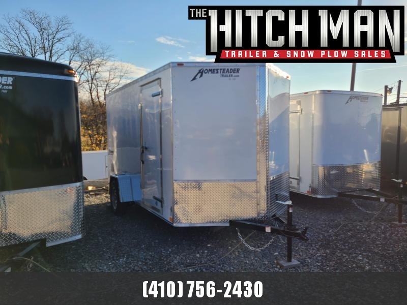 7 x 12 Homesteader Intrepid V-Nose Cargo Trailer 3k *SILVER 7 x 12 Homesteader Intrepid V-Nose Cargo Trailer 3k *SILVER