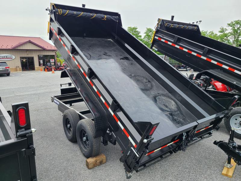 7 x 14 SureTrac HD Telescopic Dump Trailer, 14K GVWR **Black w/Tarp