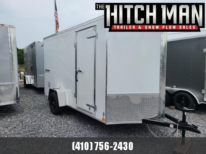 7 x 12 Homesteader Intrepid V-Nose Cargo Trailer, 3k **White w/ 6" Extra Height & Ramp Door Pkg. 7 x 12 Homesteader Intrepid V-Nose Cargo Trailer, 3k **White w/ 6" Extra Height & Ramp Door Pkg.