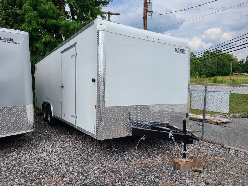 8.5 x 24 Car-Mate Custom Car Trailer, 10K   ***White w/6k Torsion Axles