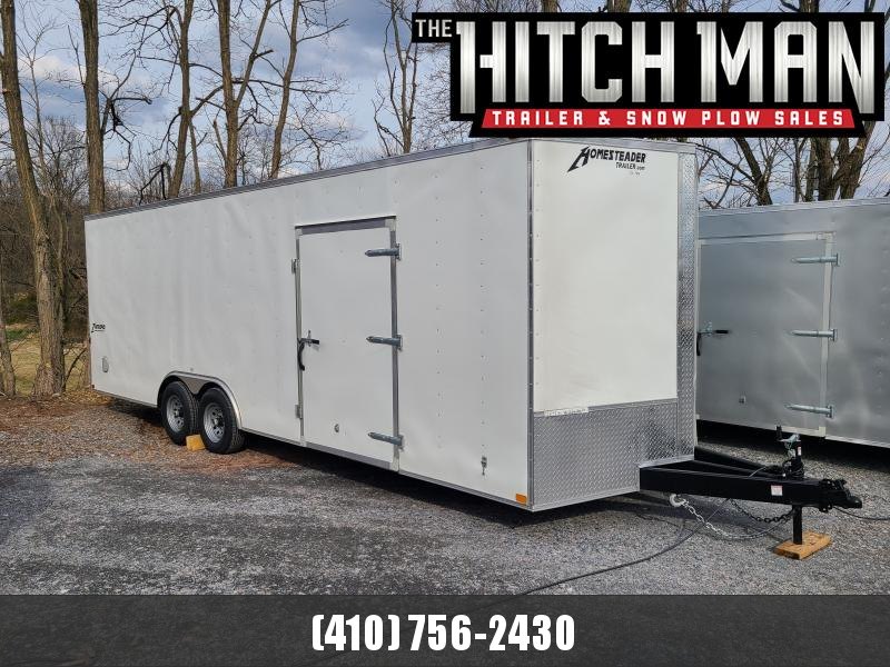 8.5' x 24' Homesteader Intrepid V-Nose Cargo Trailer, 10K **White w/6" Extra Height 8.5' x 24' Homesteader Intrepid V-Nose Cargo Trailer, 10K **White w/6" Extra Height