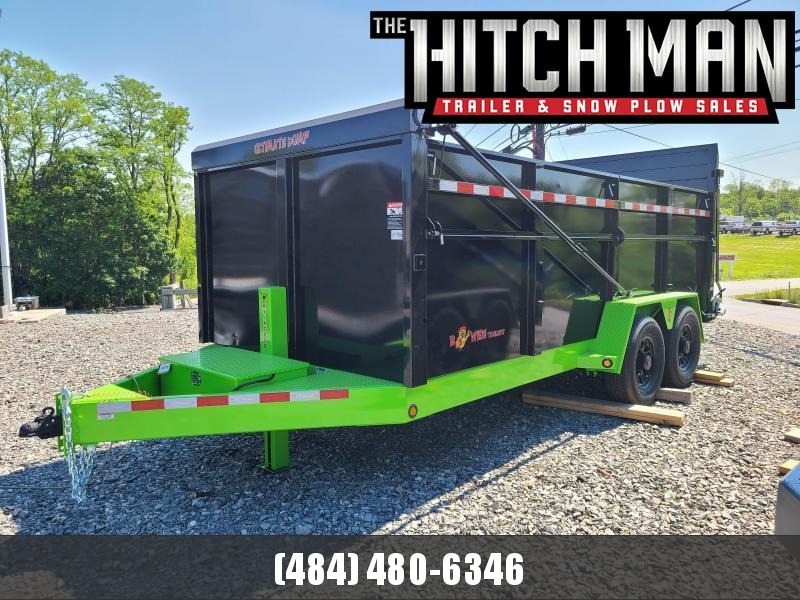 7 X 16 BWISE ULTIMATE Dump Trailer 15.4K **Black/Lime Green 7 X 16 BWISE ULTIMATE Dump Trailer 15.4K **Black/Lime Green