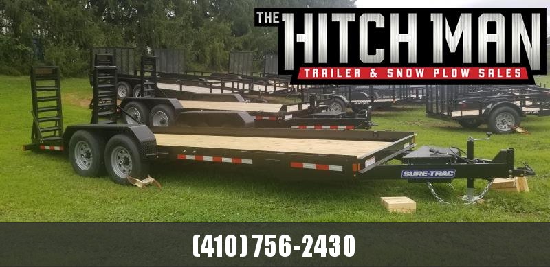 7 x 18 Sure-Trac Skid Steer Equipment Trailer 14k 7 x 18 Sure-Trac Skid Steer Equipment Trailer 14k