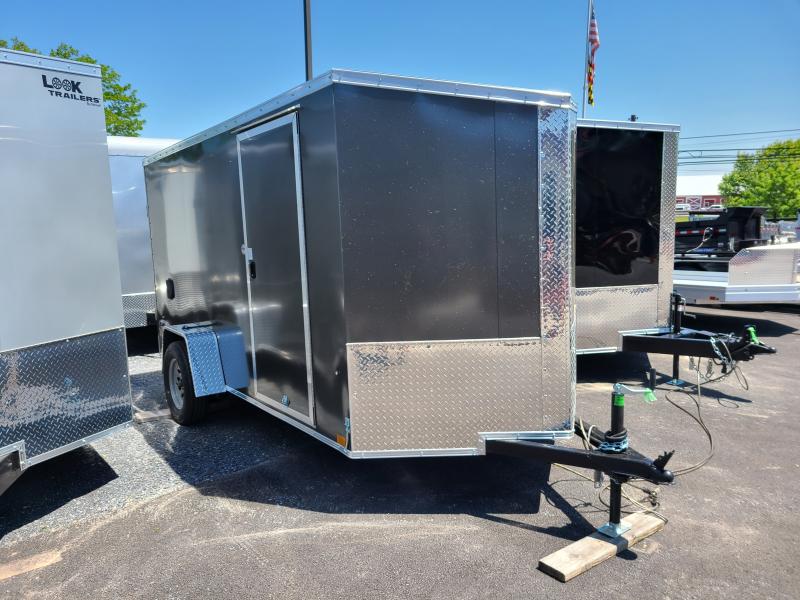 6 x 12 Look Element SE V-Nose Cargo, 3K GVWR ***Charcoal w/Ramp Door & 4 Tie Downs