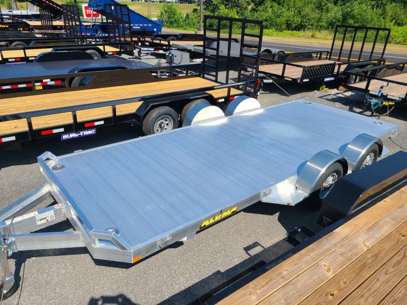 7 x 18 ALUMA 8218 Aluminum Car/Utility Trailer, 7k GVWR  ***Spread Axles w/Removable Fenders, Stabilizer Jacks