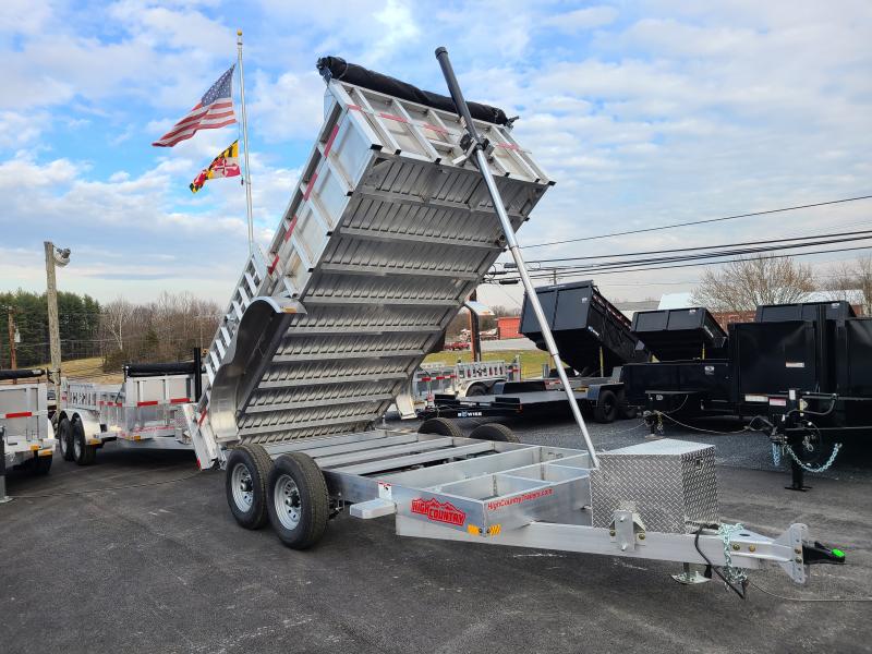 7 x 14 High Country HD Aluminum Dump Trailer, 14K GVWR  ***Includes 24" Sides, 7k Drop Axles, 8k Ramp Kit, Tarp Kit, Spare Mount, D-Rings