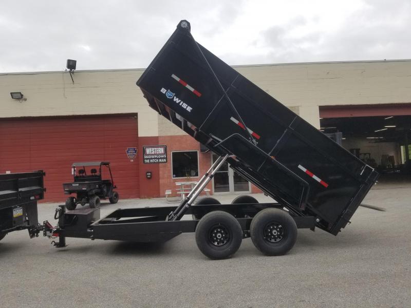 7 x 14 BWISE Low Pro Twin Telescopic Dump Trailer w/ Fixed 44" high Sides 14k