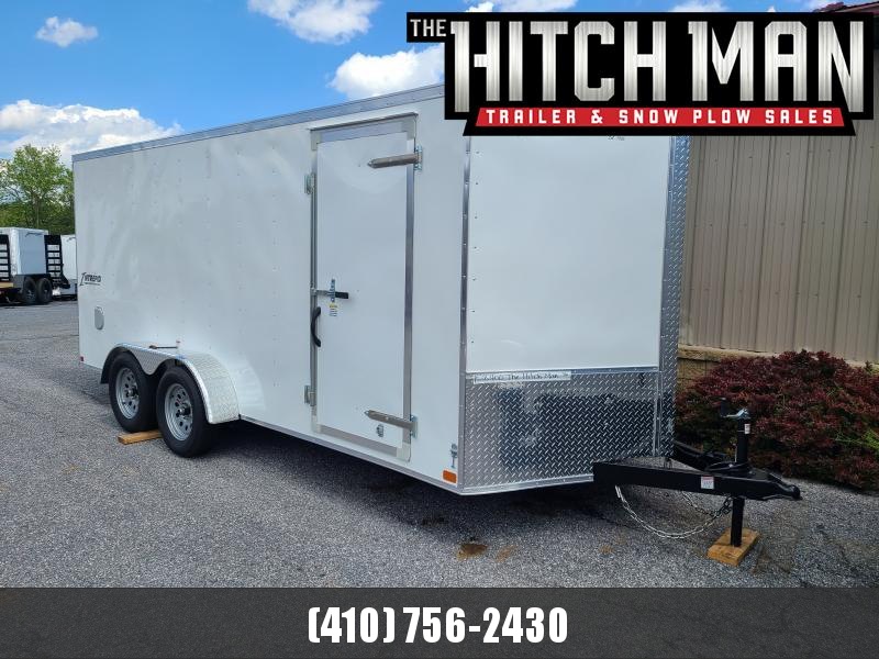 7 x 16 Homesteader Intrepid V-Nose Cargo 7k **White w/Ramp Door Package 7 x 16 Homesteader Intrepid V-Nose Cargo 7k **White w/Ramp Door Package