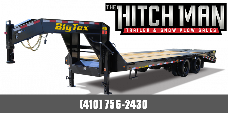 8.5 x 25 (20+5) Big Tex 25GN HD Gooseneck Deckover Equipment Trailer 25.9K **w/ Mega Ramps & Spare Tire 8.5 x 25 (20+5) Big Tex 25GN HD Gooseneck Deckover Equipment Trailer 25.9K **w/ Mega Ramps & Spare Tire