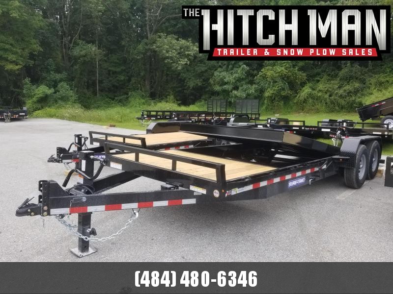 7 x 18 + 4 Sure-Trac Tilt Equipment Trailer 4' Stationary Deck 14k 7 x 18 + 4 Sure-Trac Tilt Equipment Trailer 4' Stationary Deck 14k