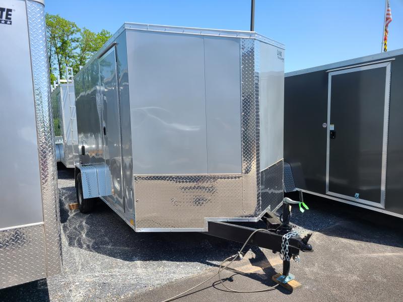 7 x 12 Look Element SE V-Nose Cargo Trailer, 3.5K GVWR w/Brakes ***Silver w/Ramp Door, 6" Extra Height, 2 Interior Lights, 4 Tie Downs