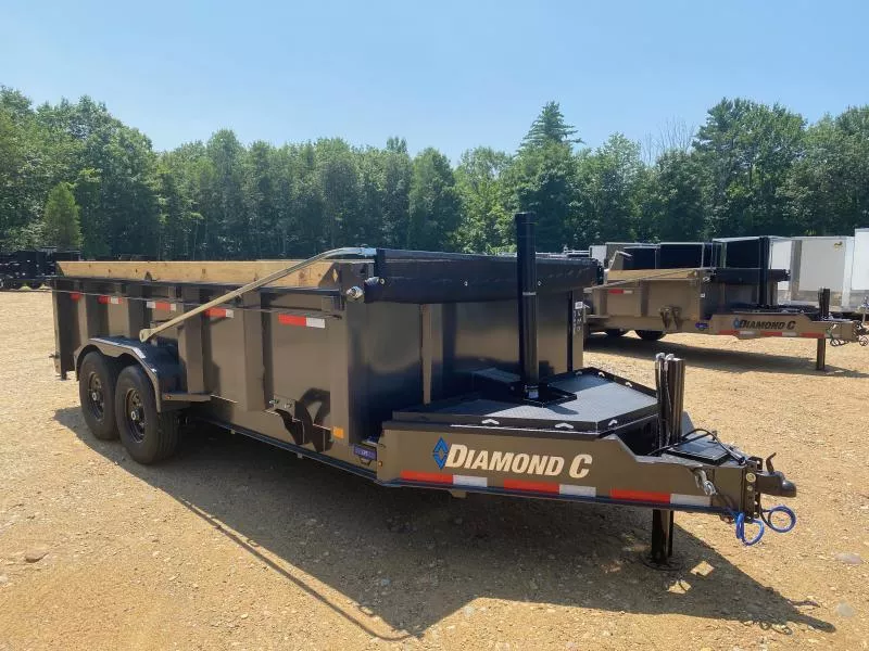 2025 Diamond C Trailers 7x16 Powder Coated 14.9K High Side Tele Dump Trailer w/Wireless Remote & Hyd Jack