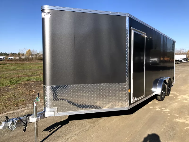 2026 E-Z Hauler 7.5x18 Aluminum 3-Place Drive In/Out Snowmobile Trailer w/Tapered Rear/Front Ramps, 2152 lbs.