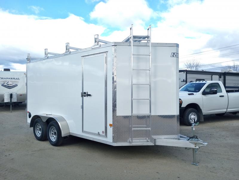 2025 E-Z Hauler 7x14 7K Aluminum Enclosed Cargo Trailer w/Ultimate Contractor Package, Barn Doors